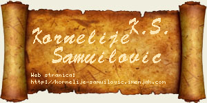 Kornelije Samuilović vizit kartica